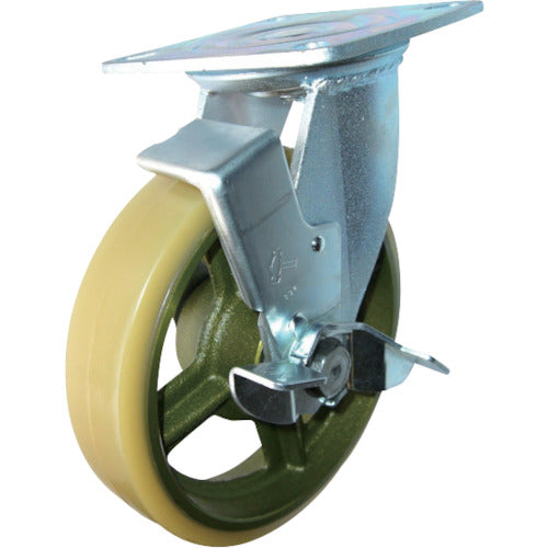 ハンマー 重荷重用旋回式ウレタン車輪（イモノホイール・ラジアルボールベアリング）200mm SP付 814-3295