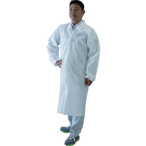 TRUSCO エレブレイク(コロナ放電式帯電防止不織布)白衣 TELP-H 856-4336