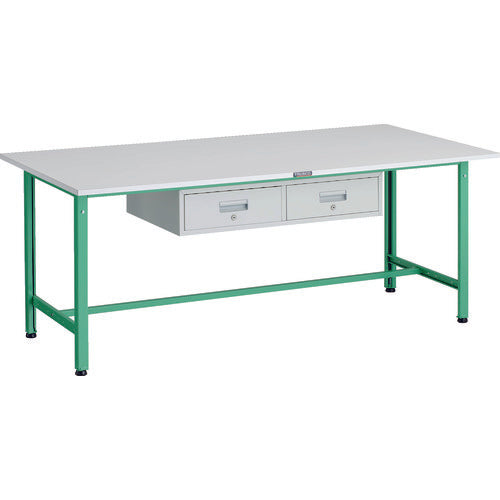 TRUSCO AE型作業台 1800X900XH740 2列引出し付 YG色 AE-1809FL2 YG 183-