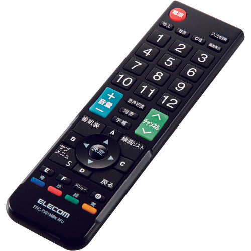 エレコム 12メーカー対応マルチテレビリモコン(Mサイズ) ERC-TV01MBK-MU 204-8599