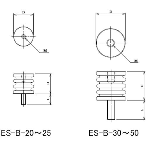 カメダ ESスペーサー 難燃性 ボルト・ナットタイプ ES-B-20-6-VO 250-6392