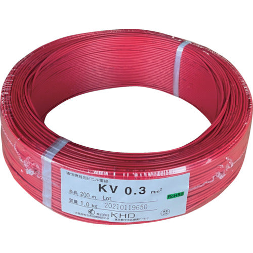 KHD KV0.3 赤 200m KV0.3SQ-01-200M 256-7039