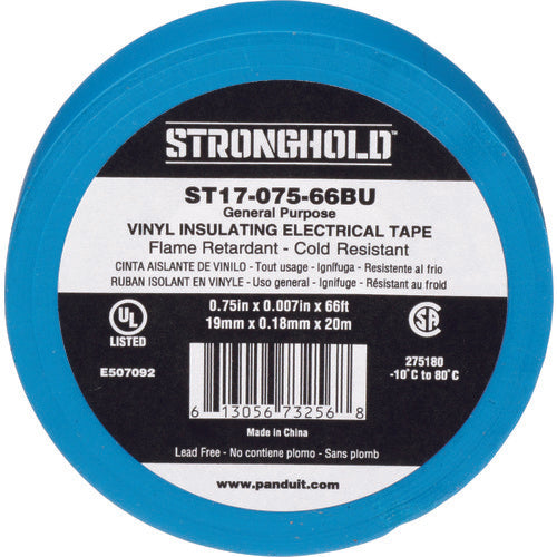 ストロングホールド StrongHoldビニールテープ 一般用途用 青 幅19.1mm 長さ20m ST17-075-66BU 216-7609