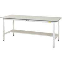 ヤマテック ワークテーブル150 高さ調整タイプ半面棚板付 W750×D750×H600～900 SUPA-775T-WW 139-8765
