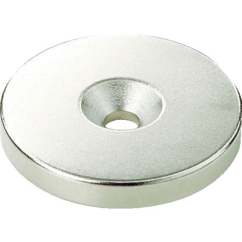 TRUSCO ネオジム丸形磁石 皿ネジ穴付 外径5MM×3MM M1.6 1個入り T05R03-M1.6 207-6155