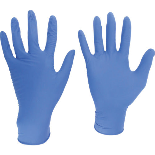 ミドリ安全 ニトリル使い捨て手袋 厚手 粉なし 青 S(100枚入) VERTE-701H-S 447-8452