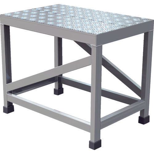 TRUSCO アルミ製溶接一体構造型作業台 縞板タイプ 一段(完成品) W600×D400×H500 WTDBC-6450 207-4494